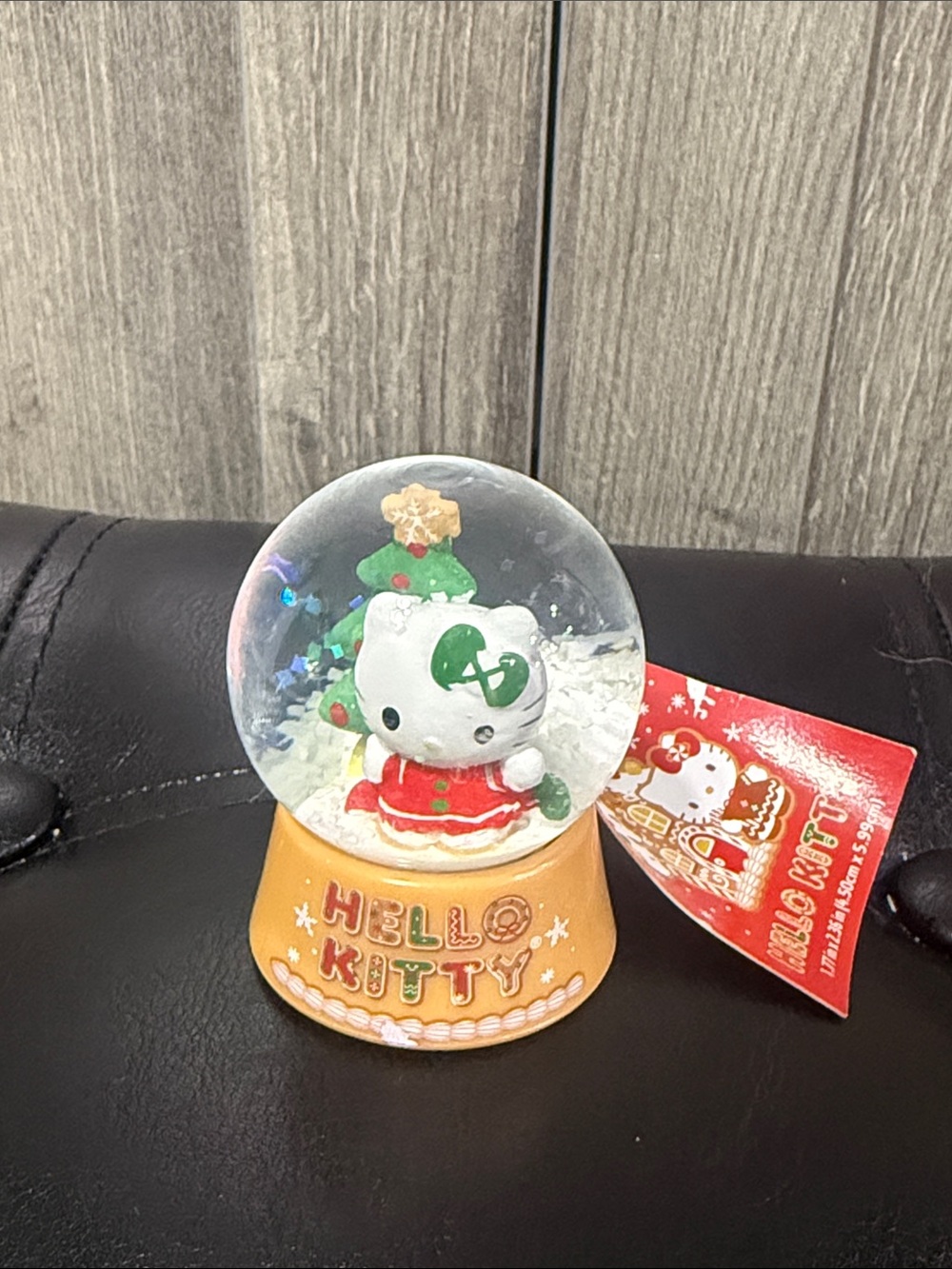 New Hello Kitty Gingerbread Mini Christmas Tree Kurt Adler Snow Globe